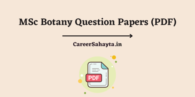 MSc Botany 1st Semester Question Papers (PDF)